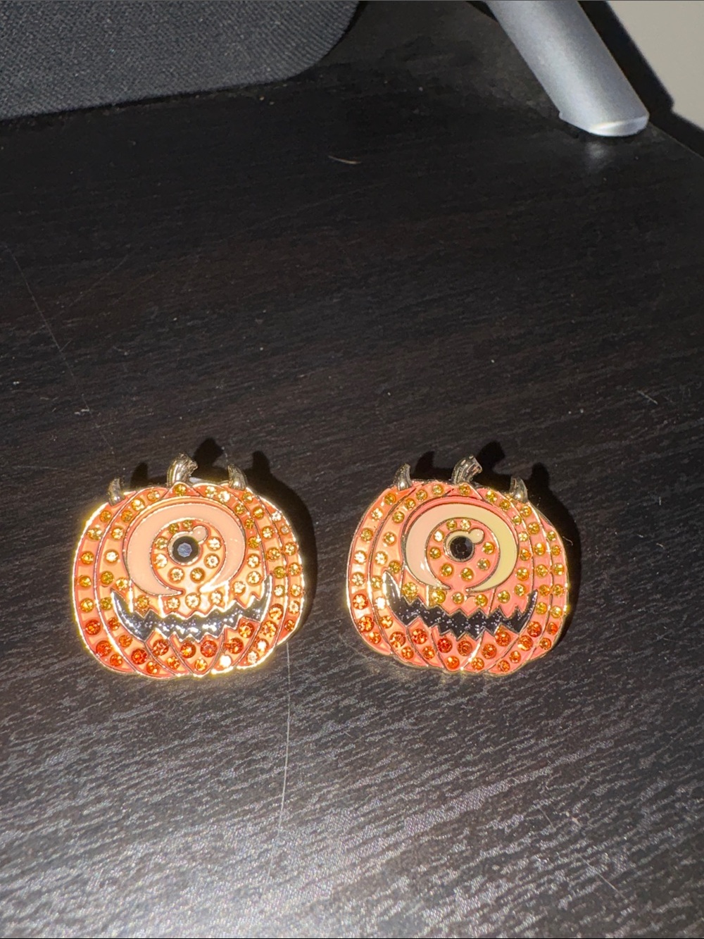 BaubleBar Orange and Gold Pumpkin Stud Earrings